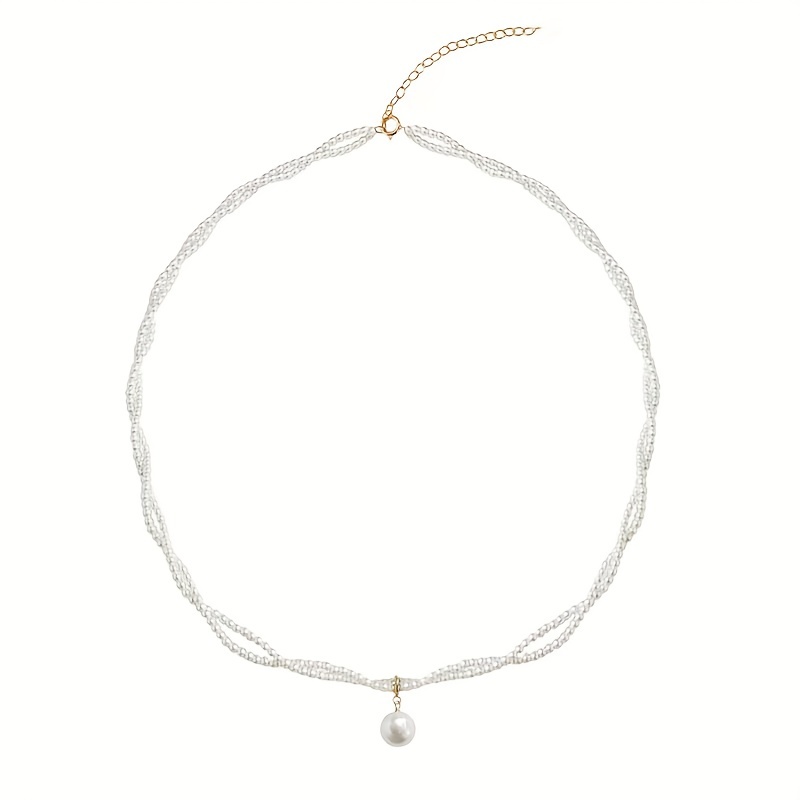 Elegant Imitation Pearl Necklace For Women Simple Knotted - Temu Philippines