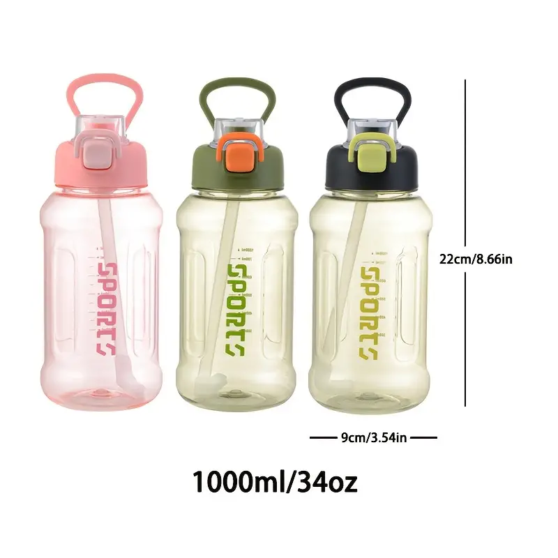 Leak Proof Water Bottle With Straw, Large Capacity Sports Water Bottle For  Fitness, Gym, Hiking And Daily Use - Temu