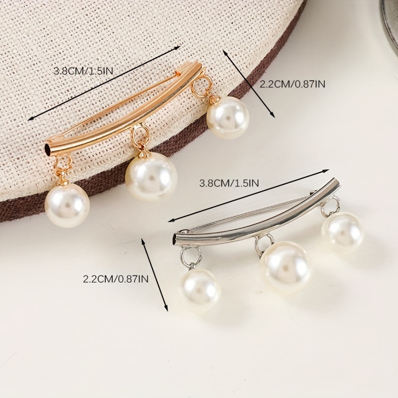 Faux Pearls Brooch Pin Set Elegant Clothings Decoration For - Temu