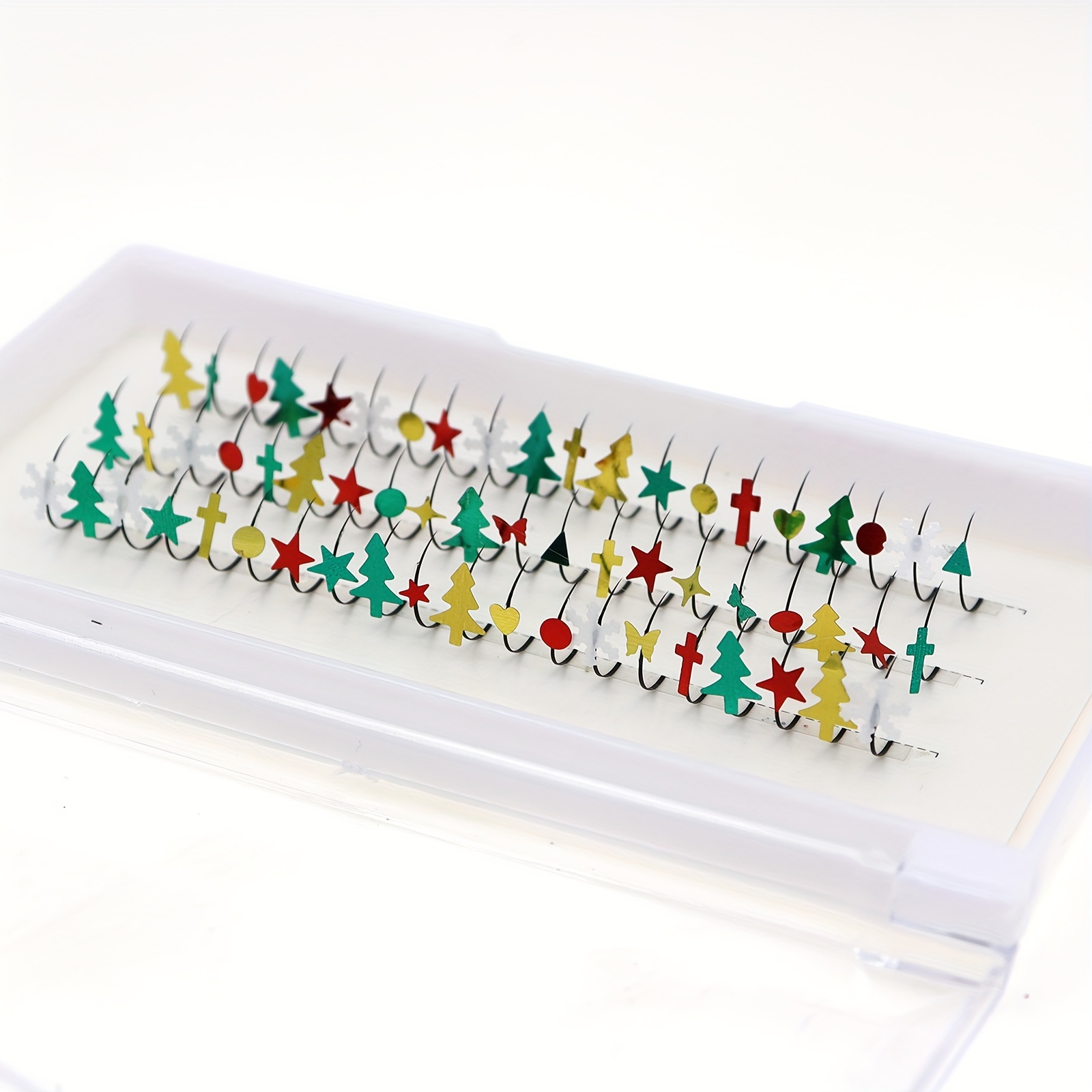 Christmas Sequin Lashes Glitter False Eyelash 60pcs 10-15mm Individual Lashes