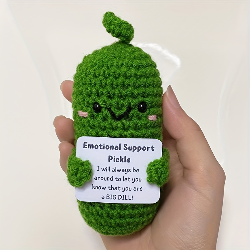 1pc, Funny Positive Lemon, Pickle 7CM, About 3 Inches For Home Decor  Products, Handmade Knitted Lemon Toy Positive Card Creative Cute Wool  Positive L