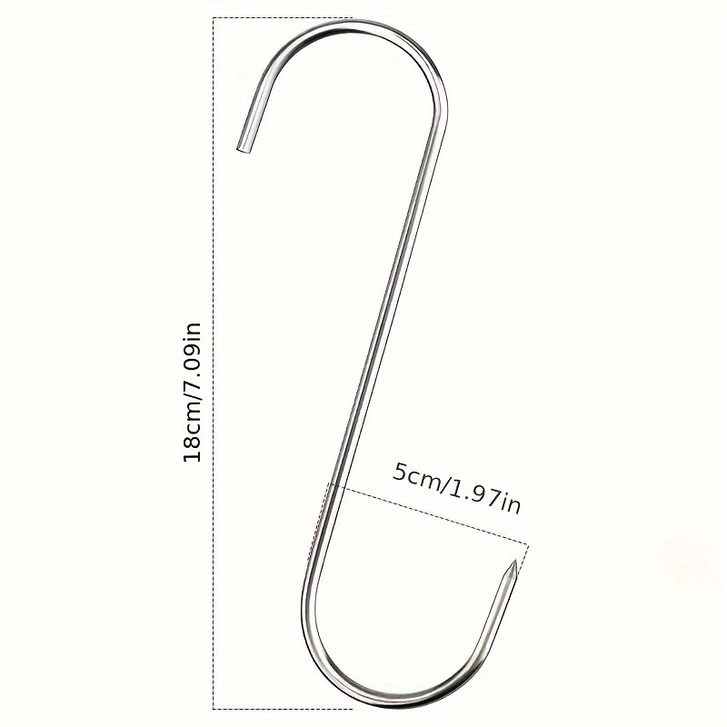 Meat Hooks S Hooks Stainless Steel Poultry Hook BBQ Grill Cooking Smoker  Hook Tool (5 Inch-6 Pack)