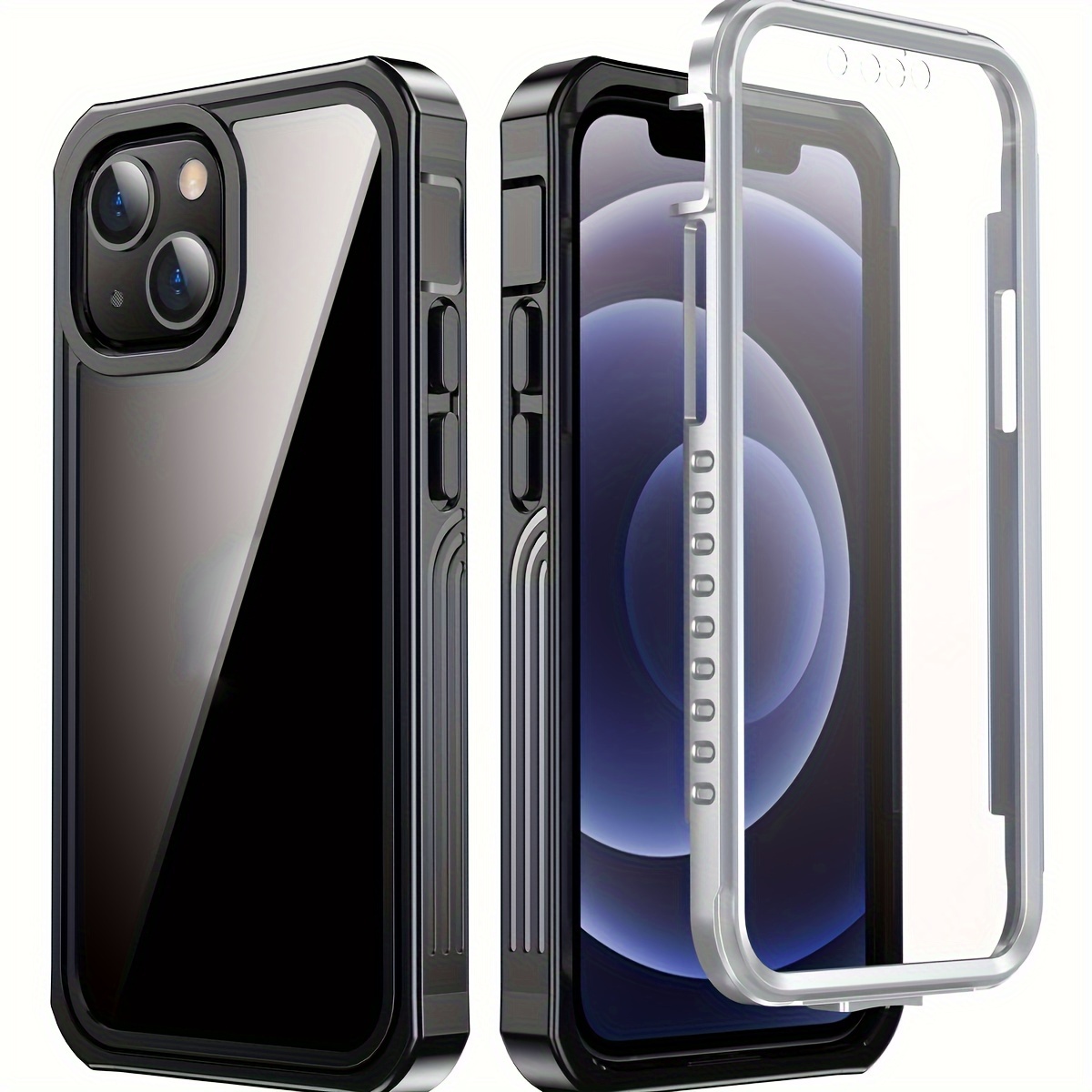 Funda para iPhone 14 con pantalla de vidrio templado + protector de lente  de cámara, resistente a prueba de golpes, para iPhone 14 de 6.1 pulgadas