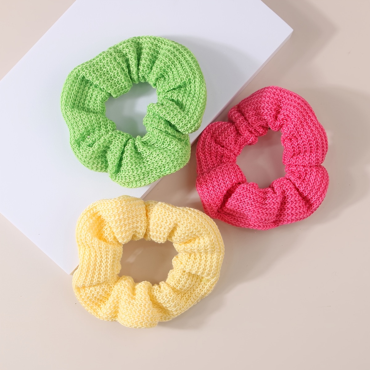 Knit Scrunchies Candy Hair Ties Elastic Ponytail Holders