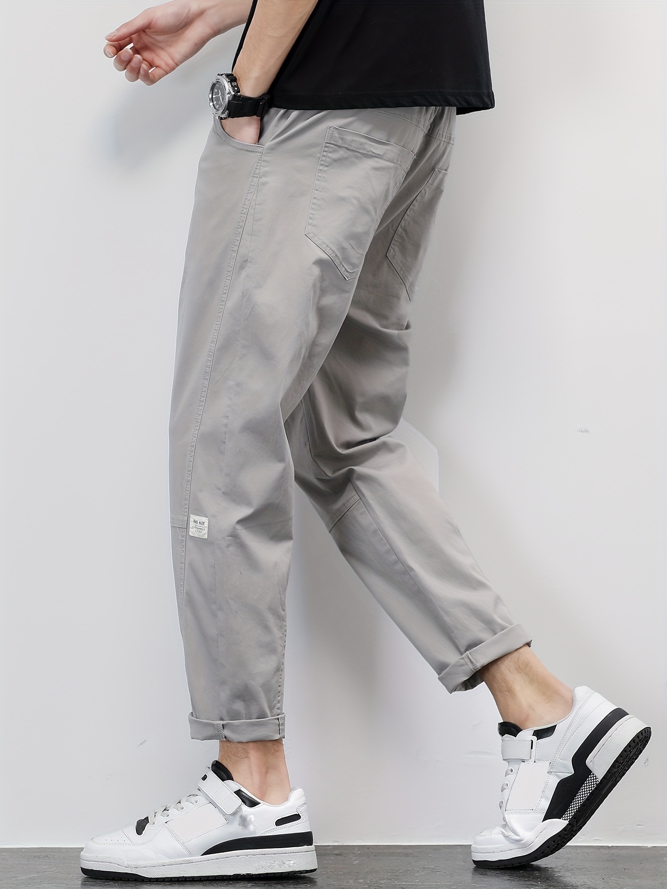 pantalones casuales negocios hombre pantalones tobilleros Temu Spain