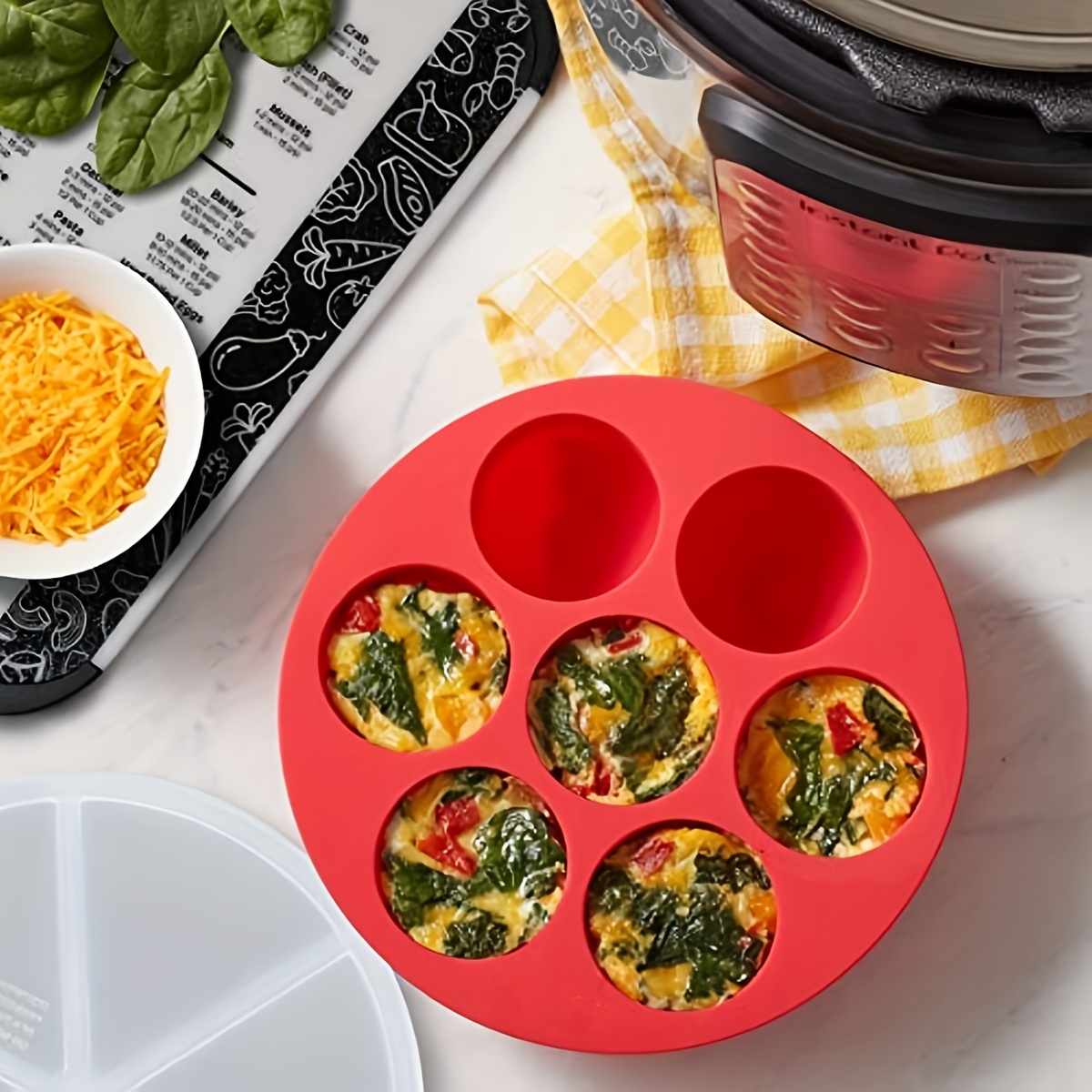 Instant Pot Official Silicone Egg Bites Pan With Lid, Compatible
