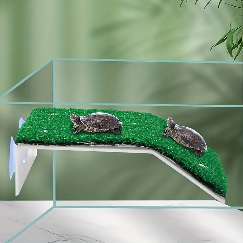 Turtle Basking Platform Artificial Grass Turtle Floating - Temu