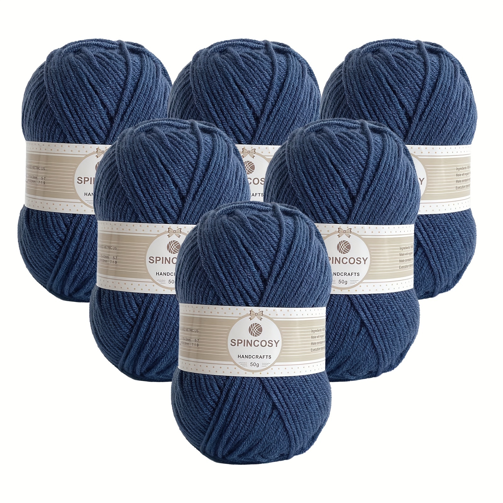 4 Rolls Blue Reflective Yarn For Knitting, Crocheting, And Weaving (Acrylic  Coated With Reflective Thread)