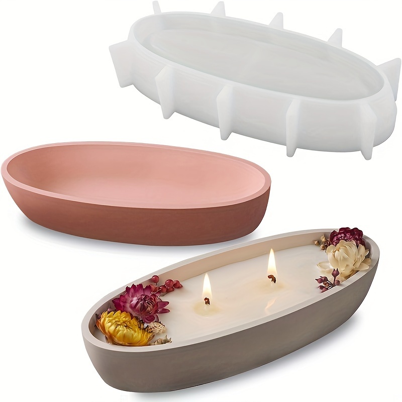 Stampo In Silicone Per Candele A Forma Di Ciotola Ovale - Wehous - Per Resina, Cemento, Contenitore Fai Da Te