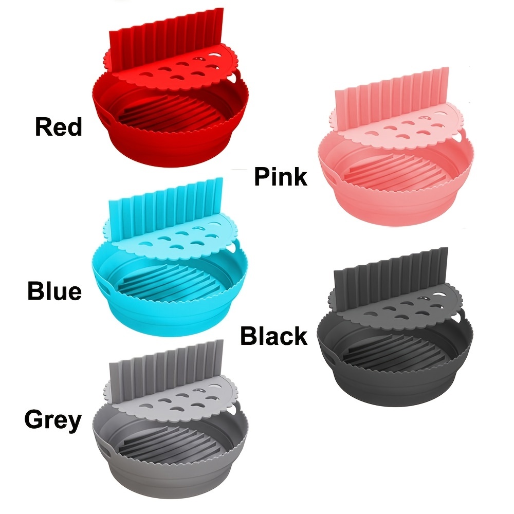 Black Air Fryer Silicone Pot Basket Liner Mat Non-Stick For Oven Baking Tray