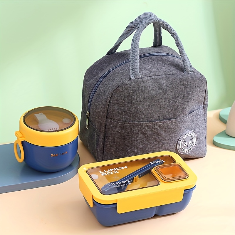 Square Lunch Box Bag Portable Thermal Bento Box Bag - Temu