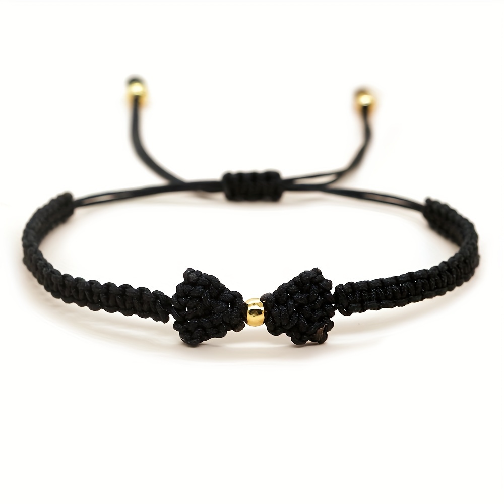 TEMU 1 Piece Of A Handmade Bohemian Bracelet Featuring A Woven Chain And A Bow Tie, Elegantly Adjustable, Perfect As A Gift For Women In 2025 Fashion.