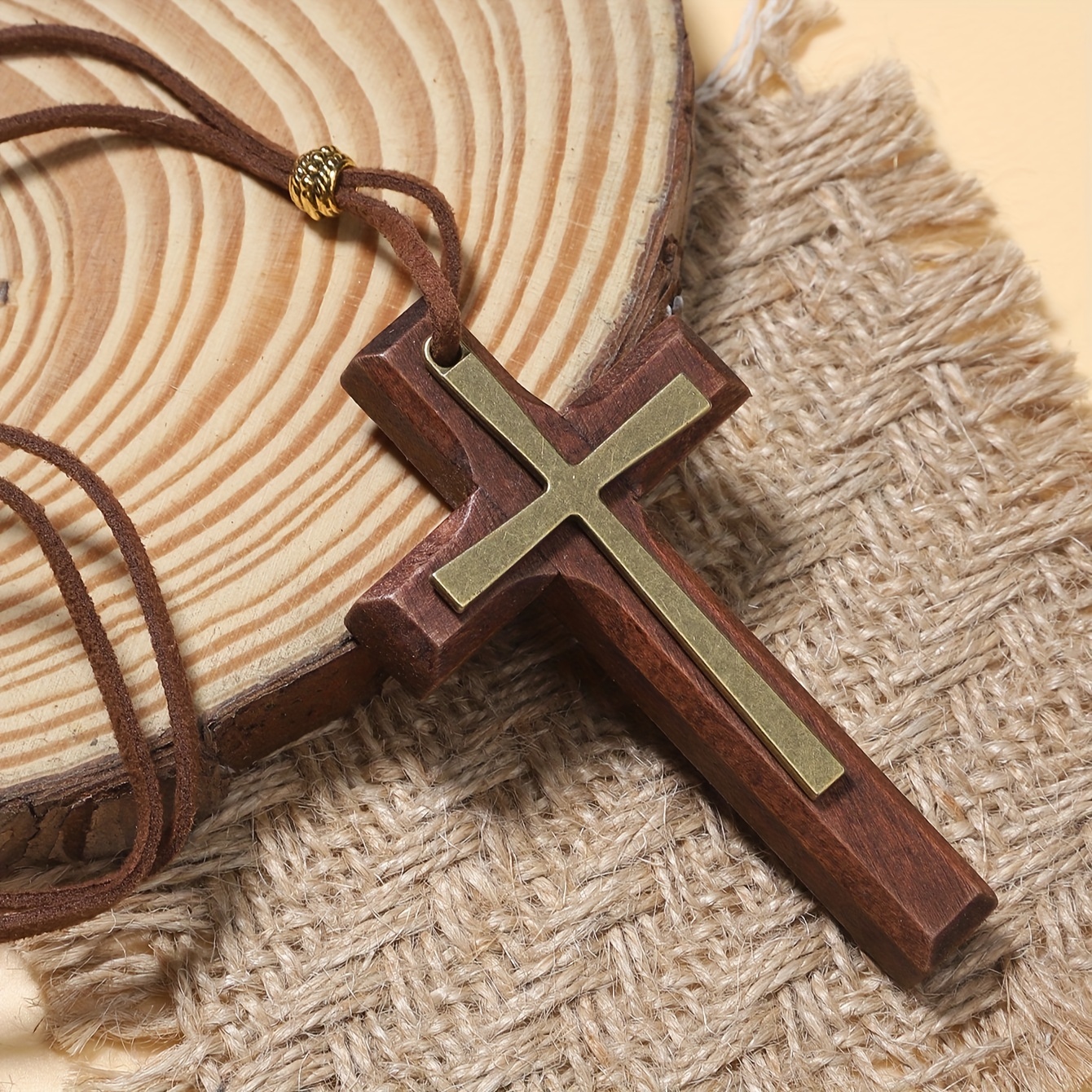 Men's Necklace Cool Wood Cross Necklace For Men And Women - Temu