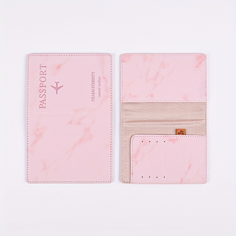 Marble Pattern Passport Holder RFID Blocking PU Leather