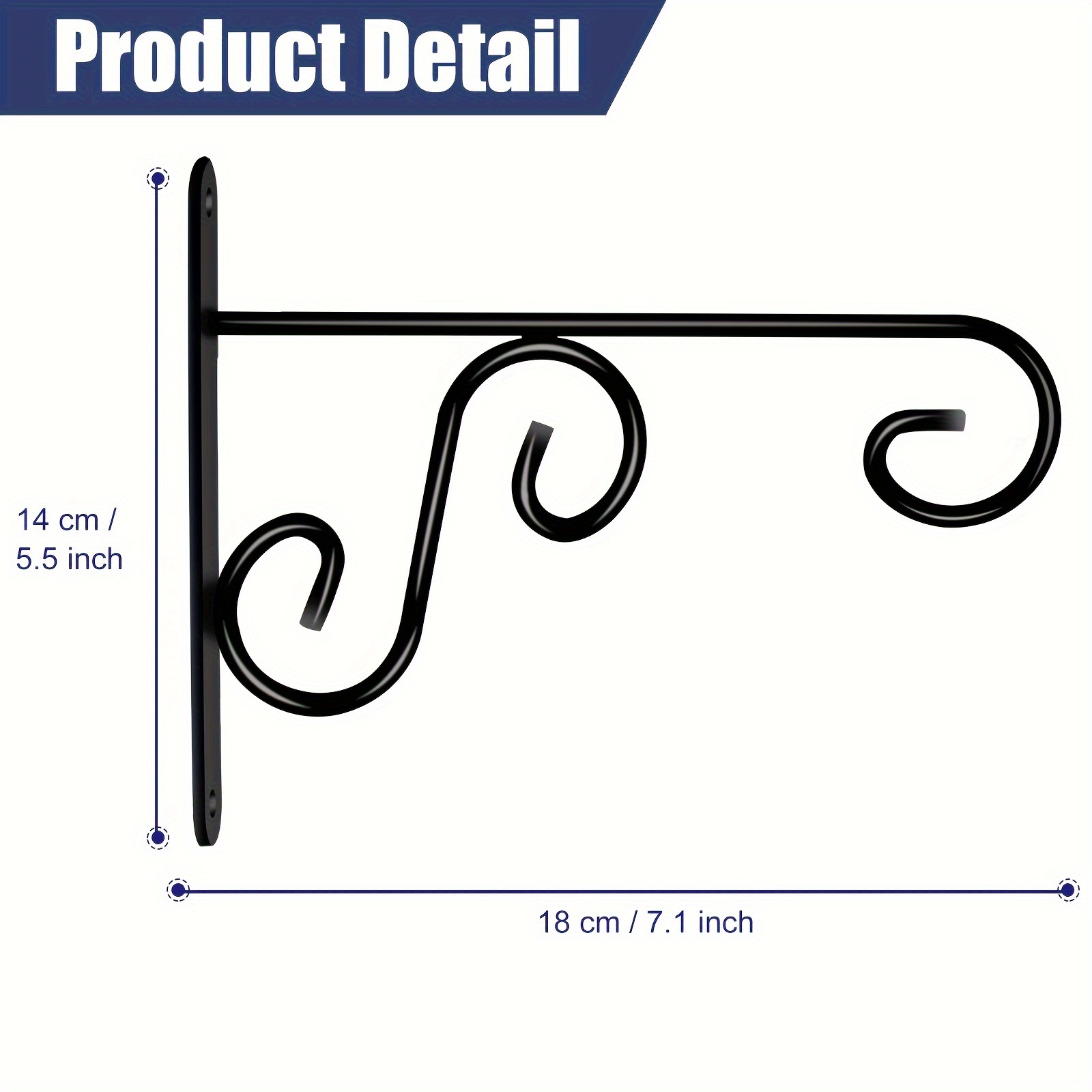 Mkono Hanging Plant Bracket 6 Inch Metal Wall Plant Hook Decorative Plant Hanger For Bird Feeders, Planters, Lanterns, Wind Chimes, Home