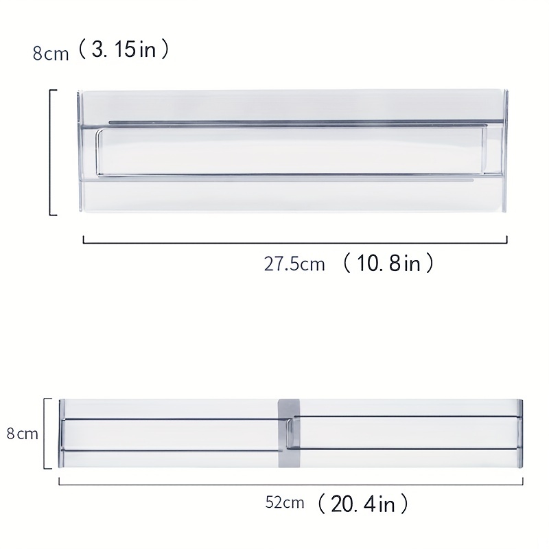 Clear Drawer Divider, Plastic Transparent Adjustable Divider For Drawer, Expandable Drawer