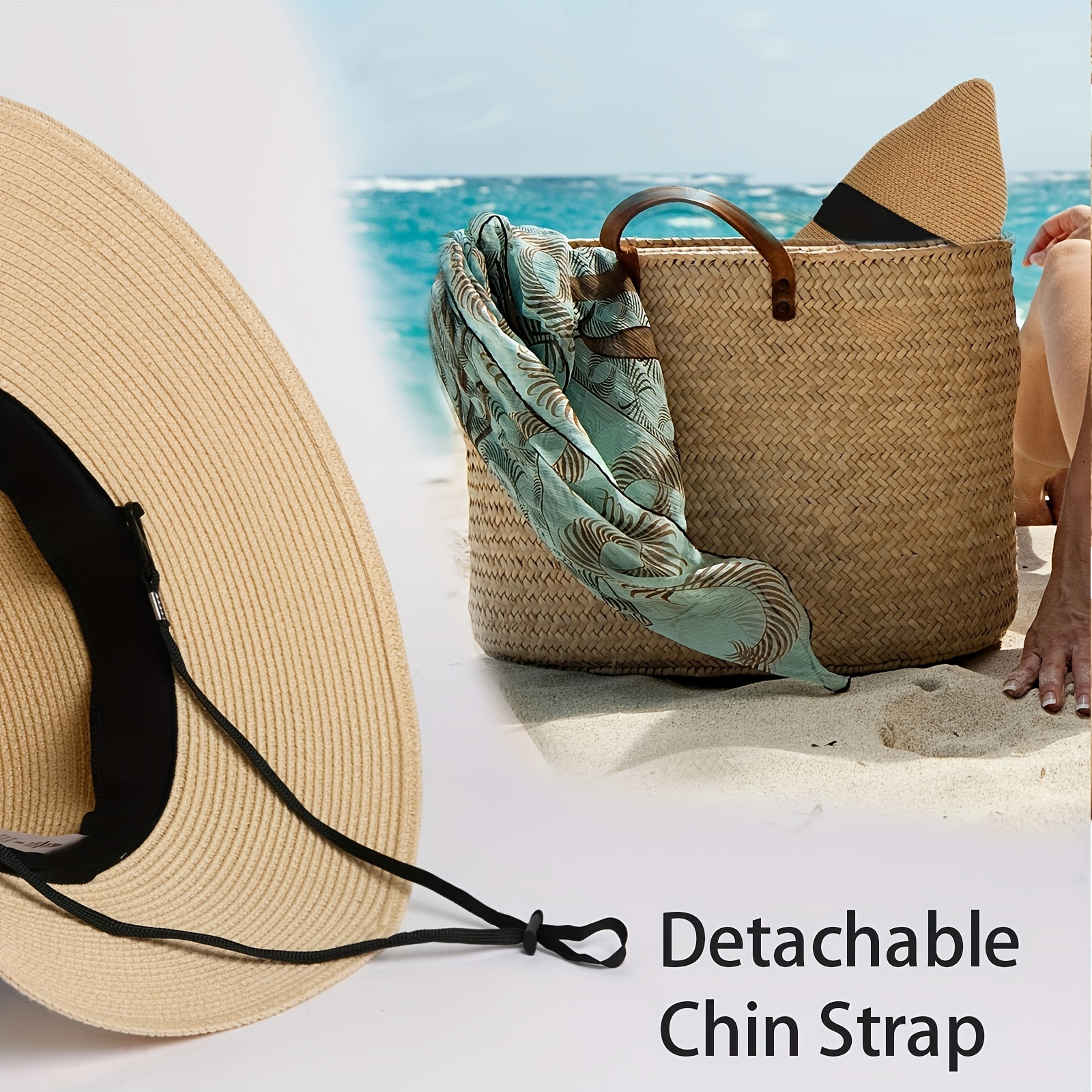 upf50 foldable sun hat elegant ribbon bowknot decor straw hat french style wide brim travel beach hats for women details 4