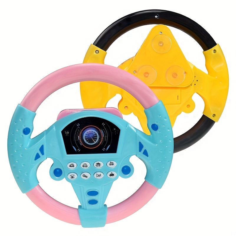 Bébé volant jouet voiture volant sons jouet Simulation conduite jouets  Copilot volant jeu bébé poussette musique enfant cadeau~Bleu