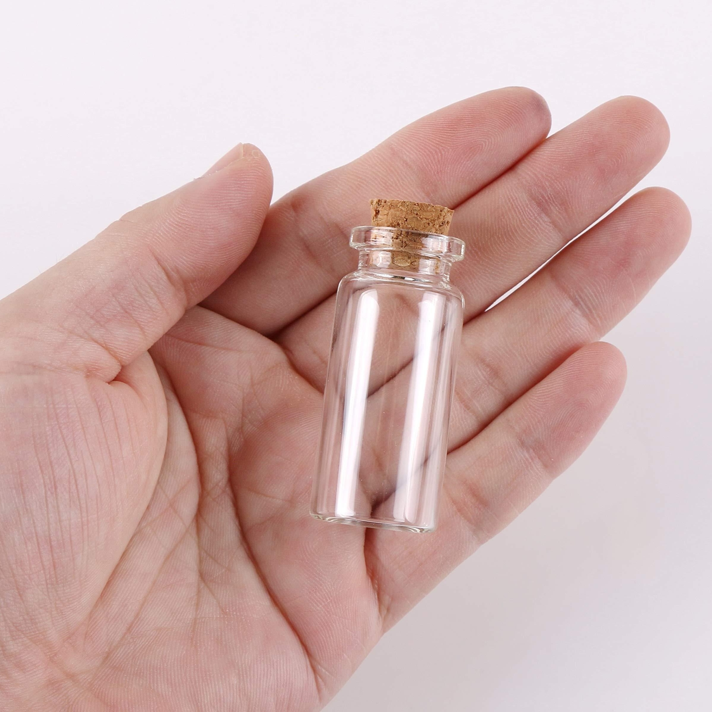 12 Pack 50ml Small Glass Bottles with Cork Stopper, Mini Jars With