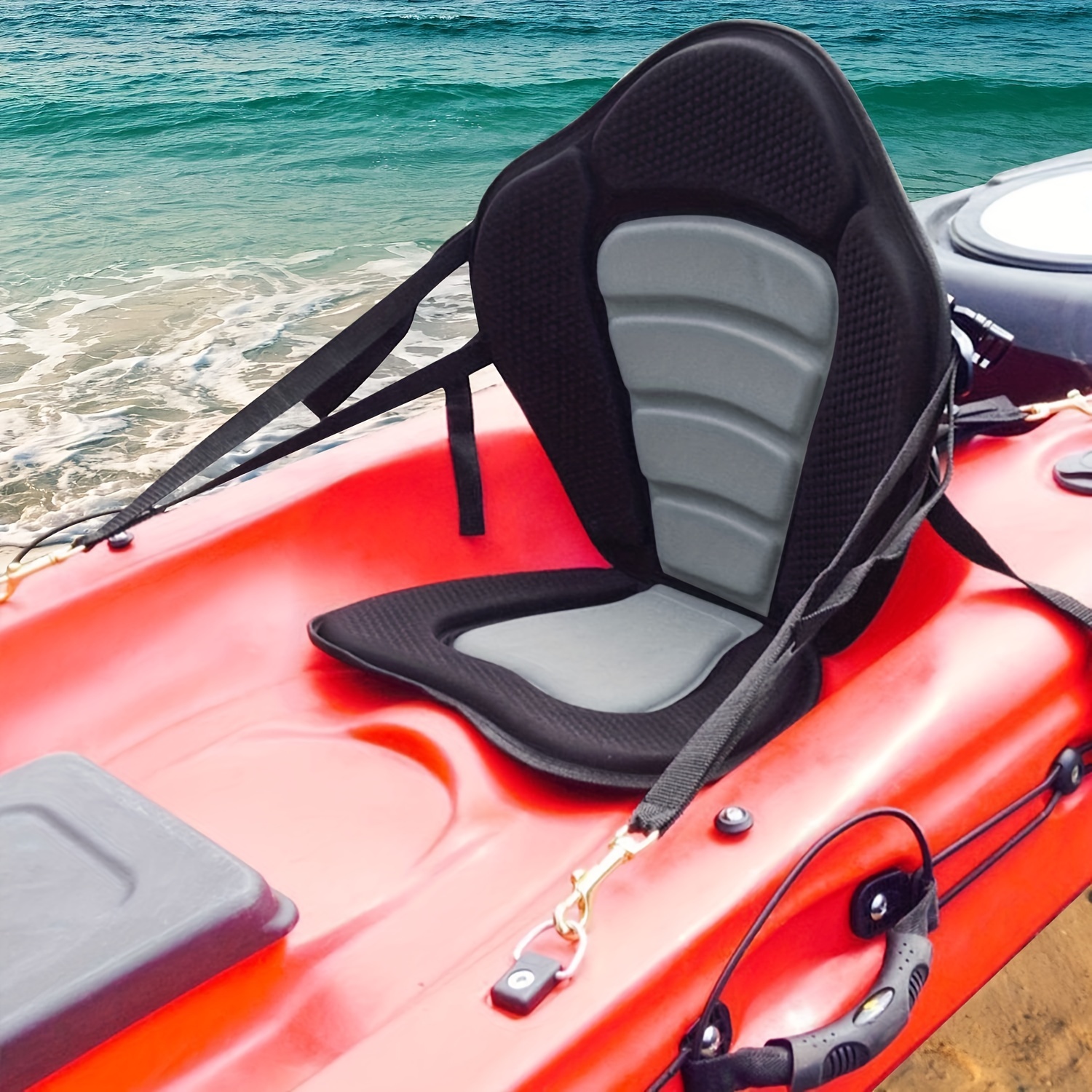 Kayak Seat Deluxe Padded Fishing Boat Seat Deluxe Sit-On-Top Canoe Seat  Cushioned - Comfortable Backrest Support Universal Sit with Adjustable Back  Strap Detachable Storage Bag : : Sports & Outdoors
