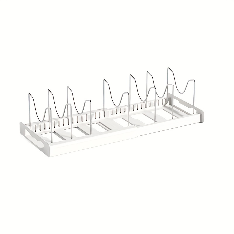 Pot and Pan Organizer Wrought Iron Kitchen Water Glass Rack Metal Wire Hook  Rack (Color : White) (White)