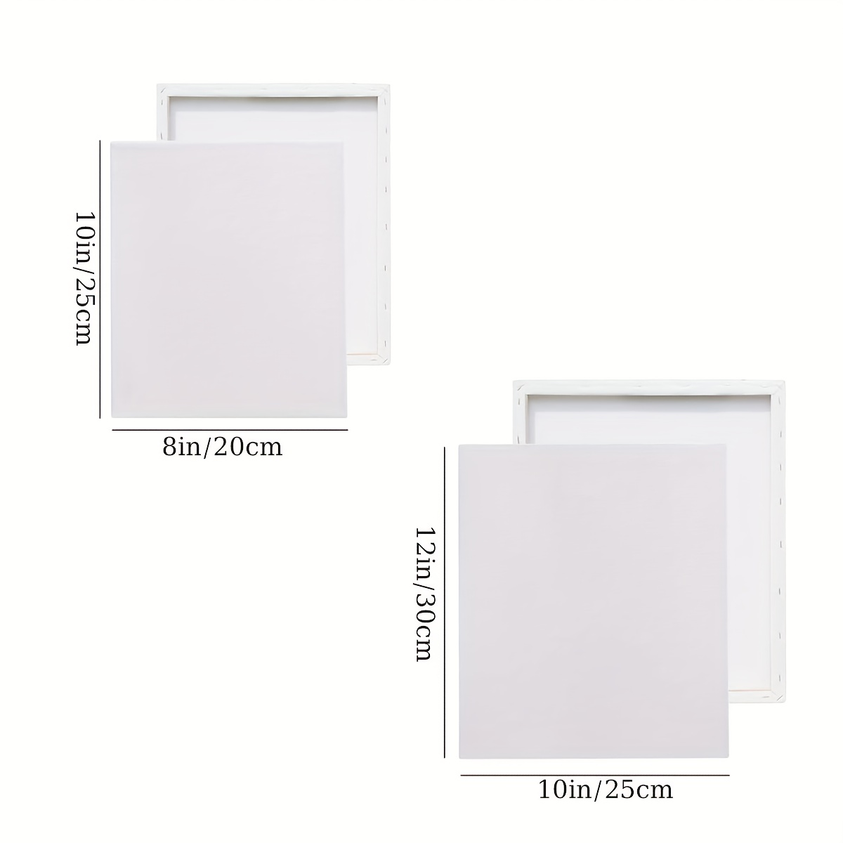 10pcs Paint Canvases For Painting, 12 X 12 Inches/ 30 X 30 Cm, Blank White  Stretched Canvas Bulk, 100% Cotton, 8 Oz Gesso-Primed, Art Supplies For Adu