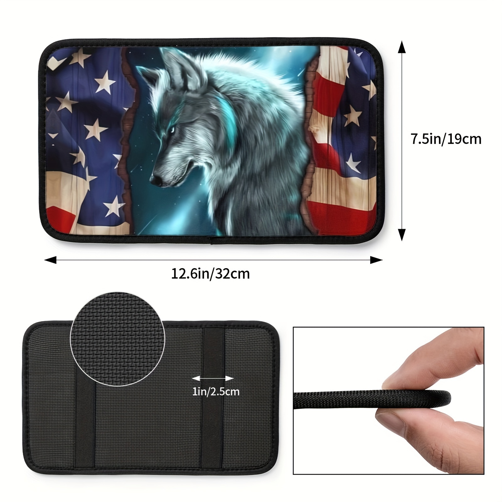 1pc Amerikanische Flagge Wilder Wolf Gedruckte Armlehnenbox
