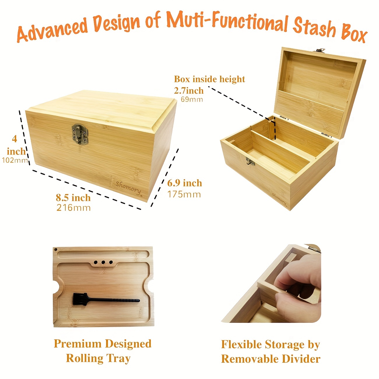 Blue Mandala - Premium Bamboo Stash Box with Metal Padlock and Keys - –  Stash House Supply Co
