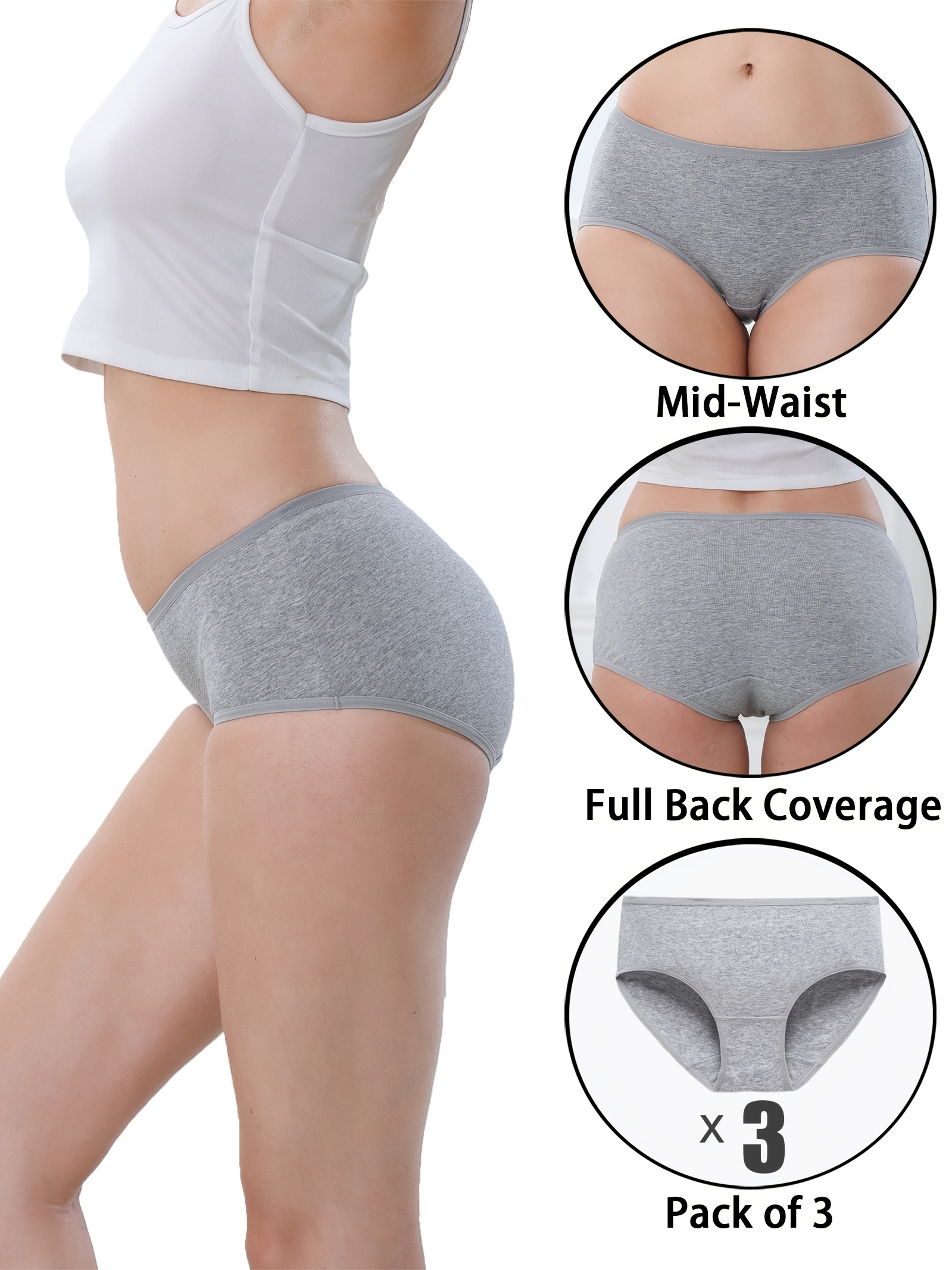 Pack of 3 Briefs with Full Back Coverage