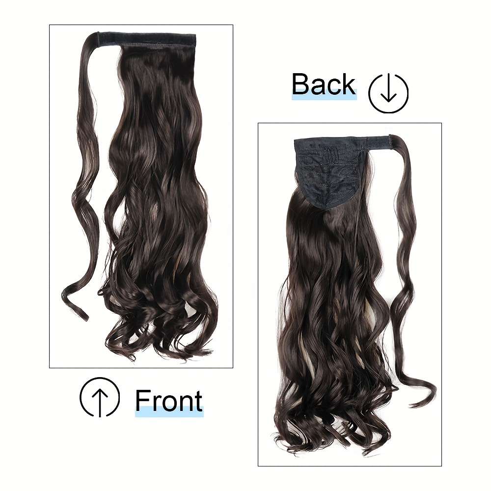 Curly Hair Extension Wrap Around Long Hairpiece Ash Blonde Ginger Brown