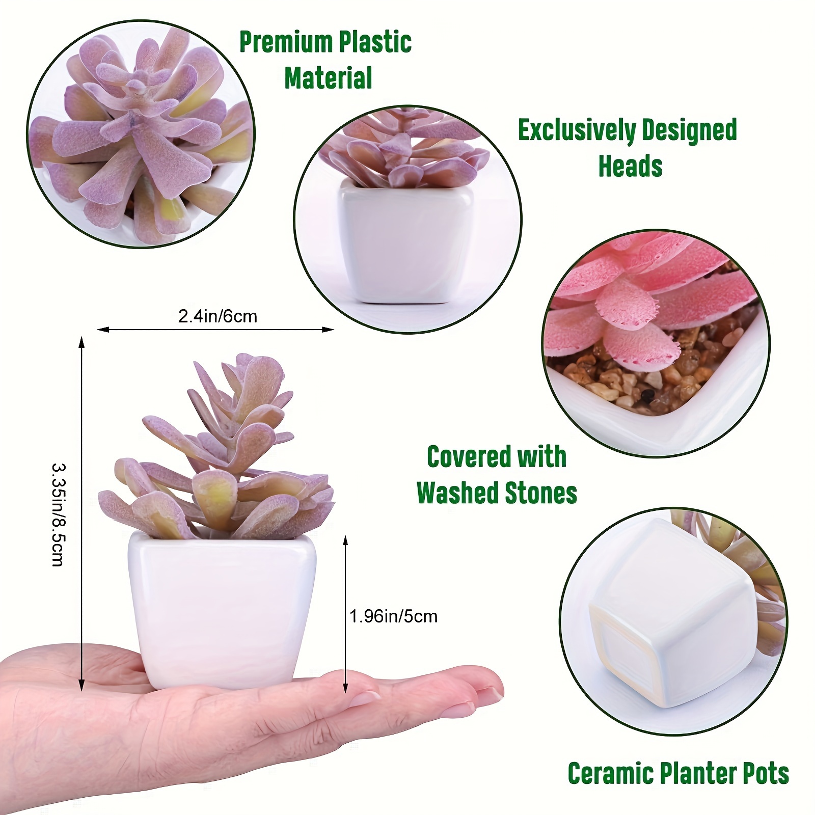  Mini plantas de cactus artificiales en macetas de