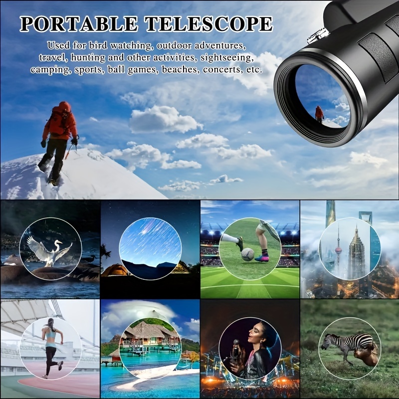 Telescopio Monocular Portatil 40x60 + Tripode + Soporte Telf