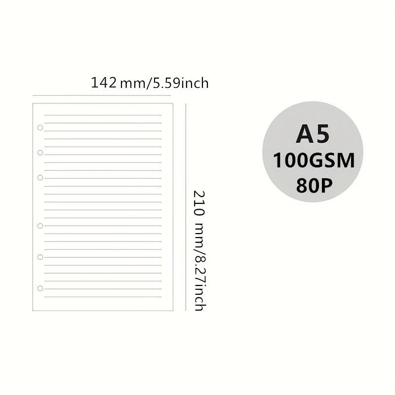 A6 Refill Paper A6 Blank Loose Leaf Paper Page Markers - Temu Canada
