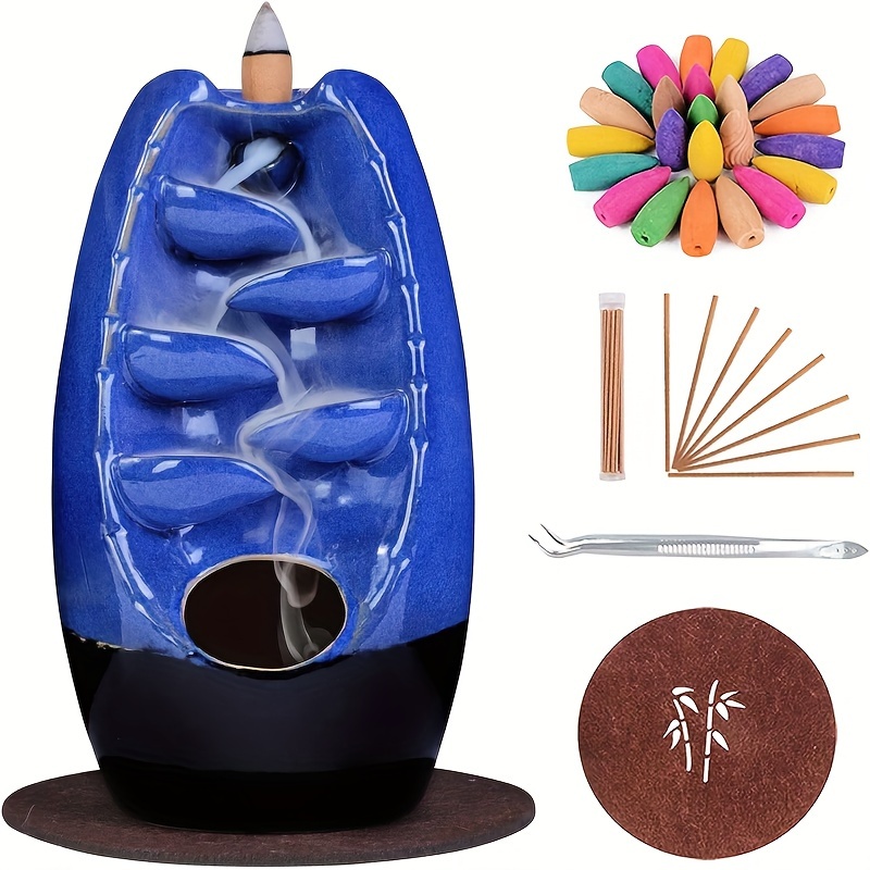 SPACEKEEPER Ceramic Backflow Incense Burner for Meditation