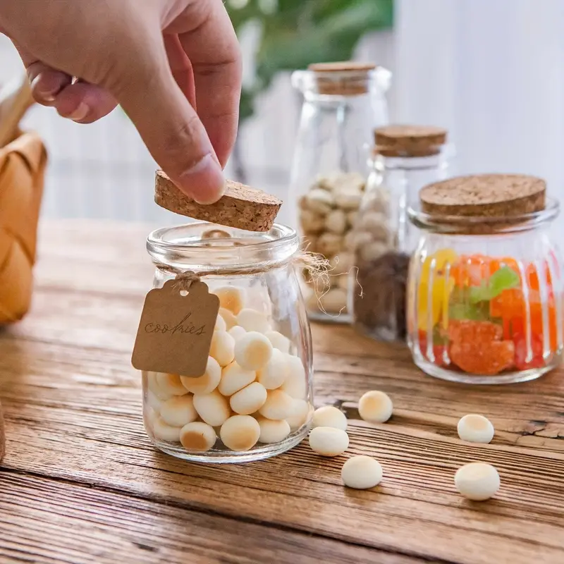Mini Yogurt Jars Favor Jars With Cork Lids Glass Pudding - Temu
