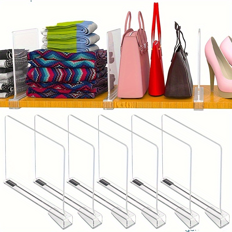 Acrylic Shelf Dividers, Closets Shelf Organizer For Clothing Handbags Books  In Pantry, Aesthetic Room Decor, Home Decor, Space Saving Organization,  Kitchen Accessories, Bathroom Accessories, Bedroom Accessories - Temu