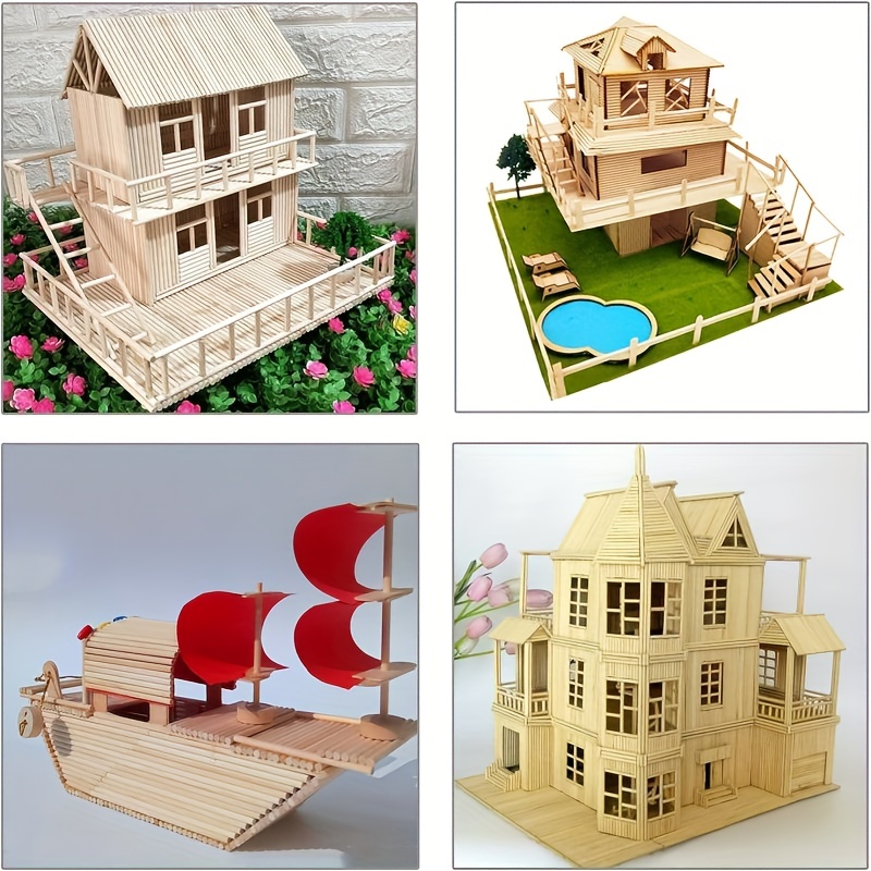 Palitos de madera redondos para palos de madera, modelo de construcción  regalo