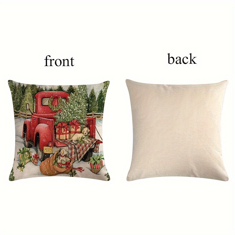 Red truck best sale pillow cover