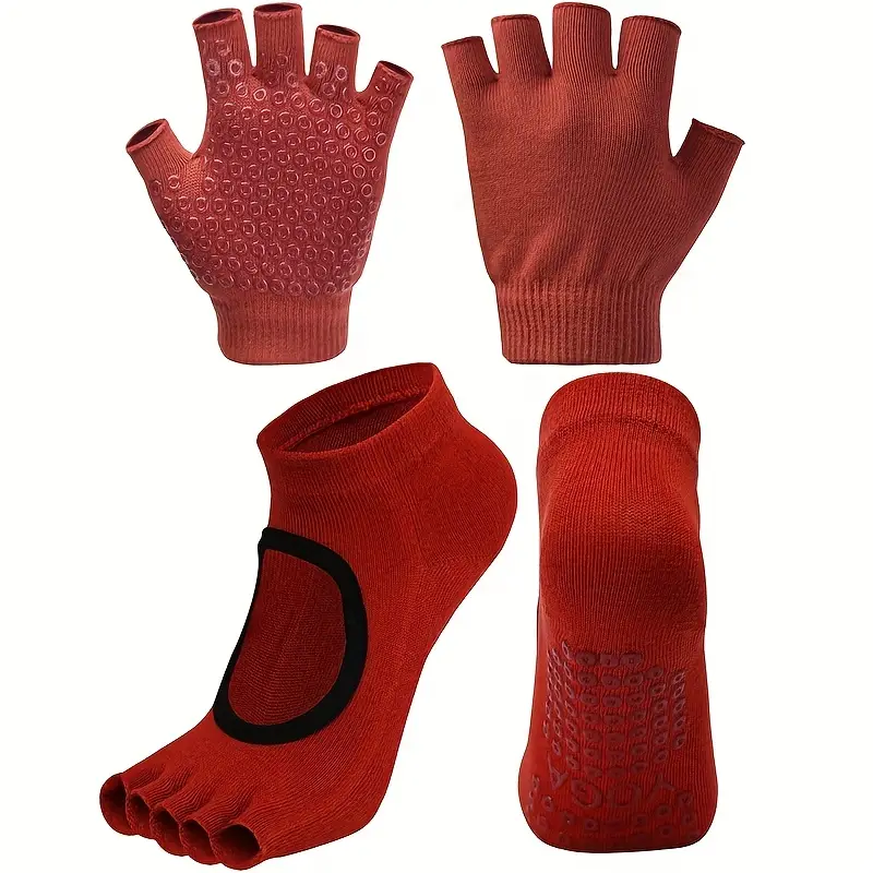 Yoga Socks Fitness Gloves Non slip Grips Toeless Pilates - Temu Canada