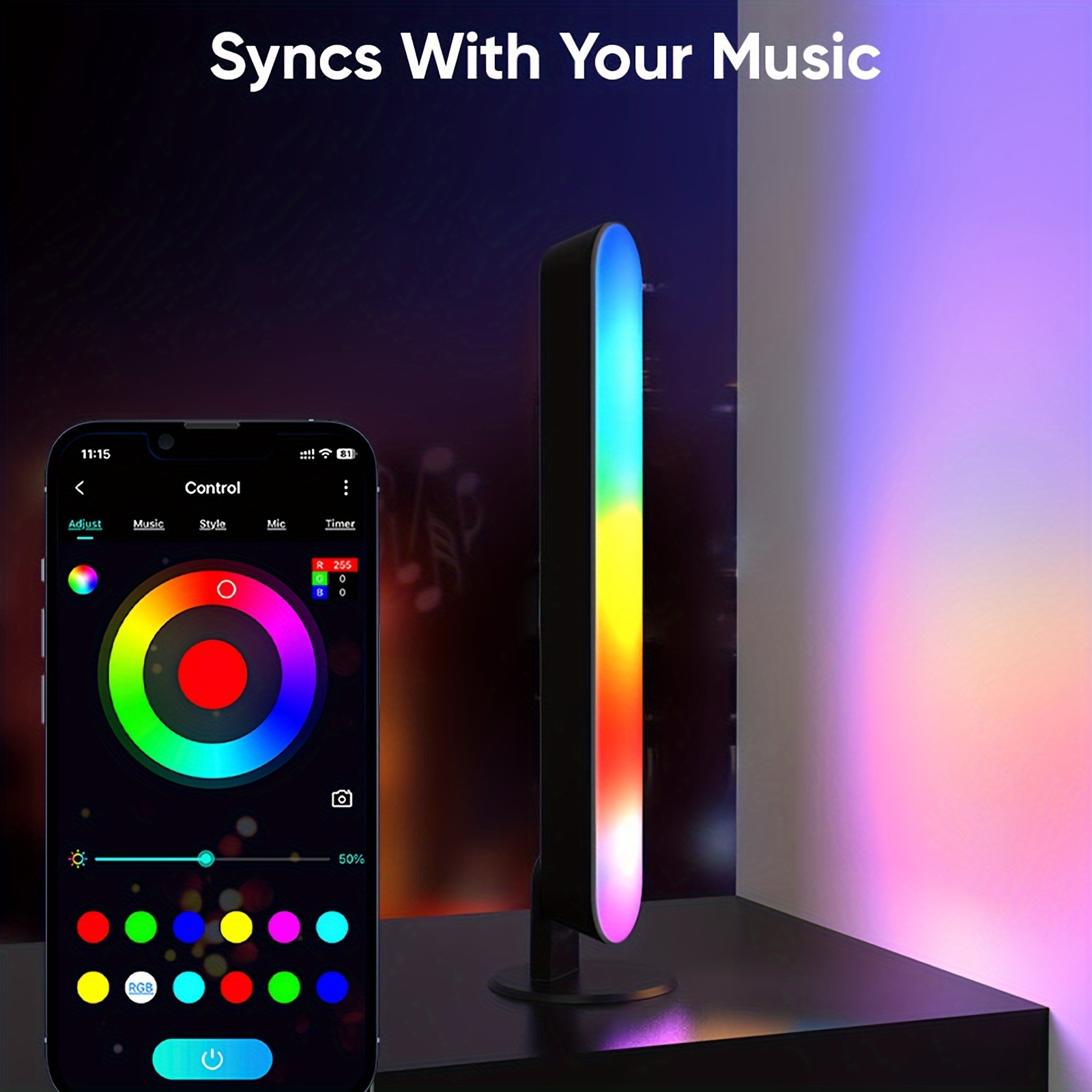 TABEN Luce ambientale per auto Telecomando RGB + Controllo APP Lampada  decorativa Lampada fai da te