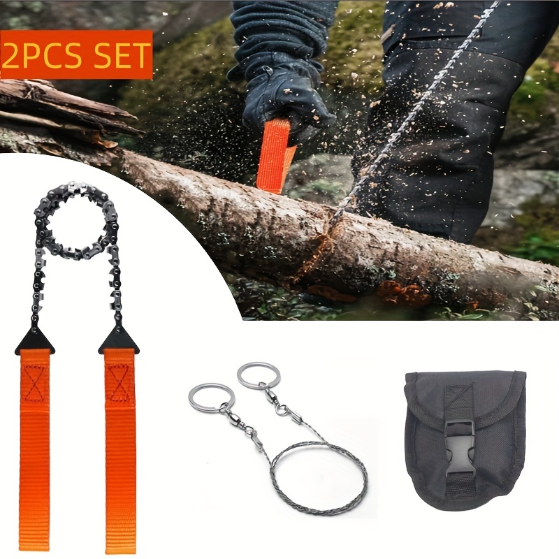 48 Inches Hand Chain Saw Rope Chain High Reach Tree Branch Cutting Pruning  Survival Chain Saw for Outdoor Camping Gardening