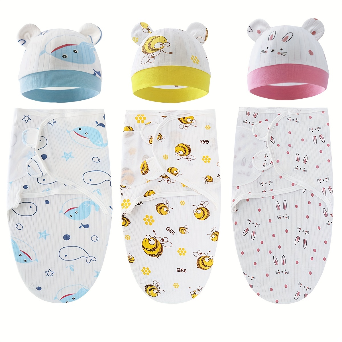 

The Perfect 1 Set Swaddle For 0-6 Months Old Babies - Adjustable, Comfortable & Safe Sleeping Bag For Boys & Girls!