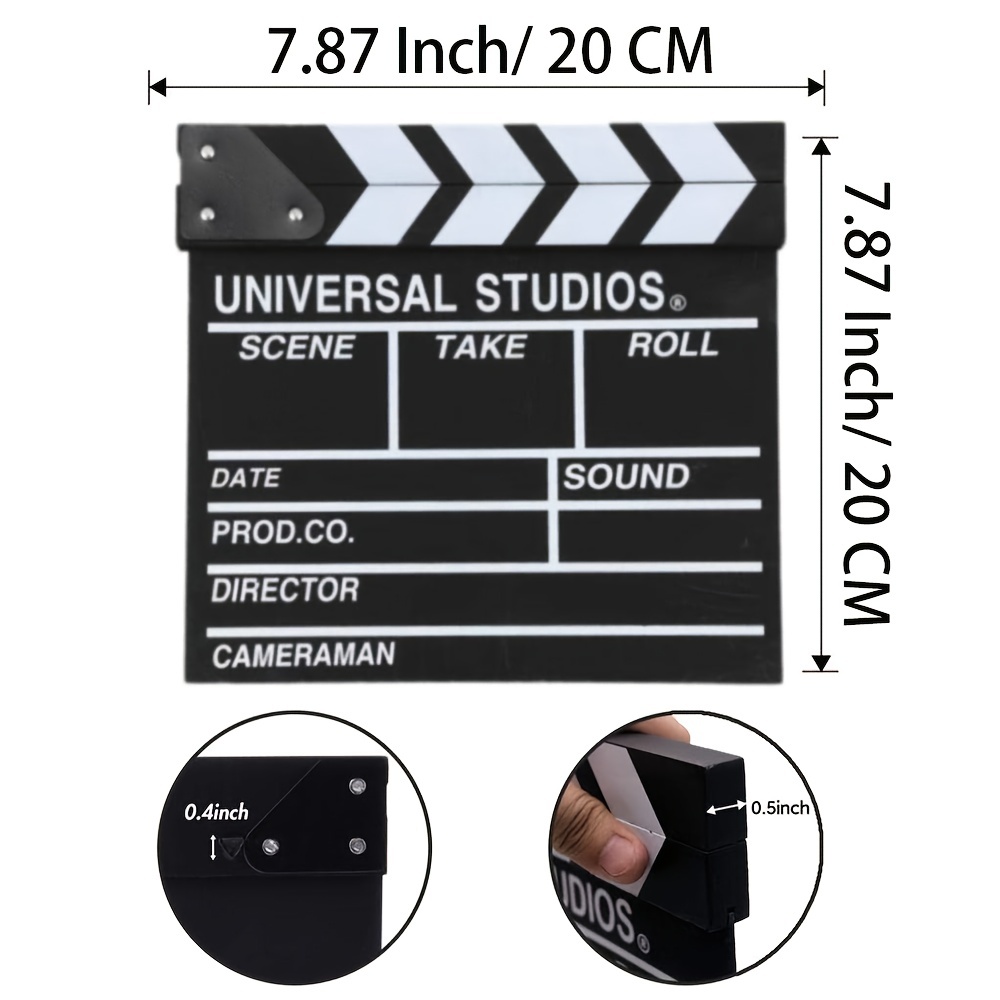 style Wooden Clapper Board With Erasable Pen - Temu