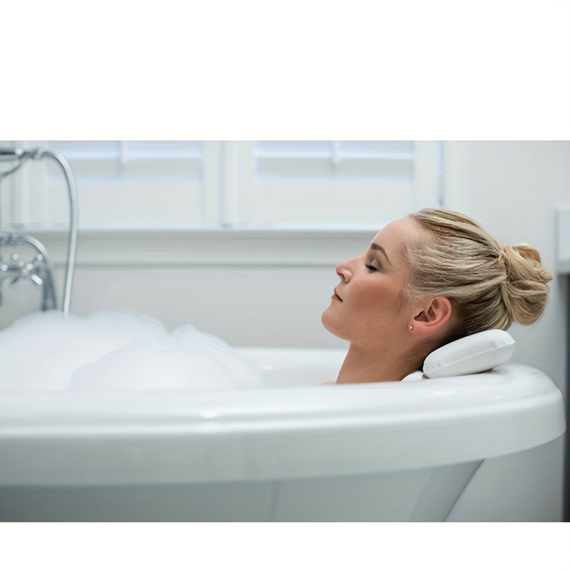 1pc Suction Cup Anti-slip Waterproof Sponge Bath Pillow/ Tub