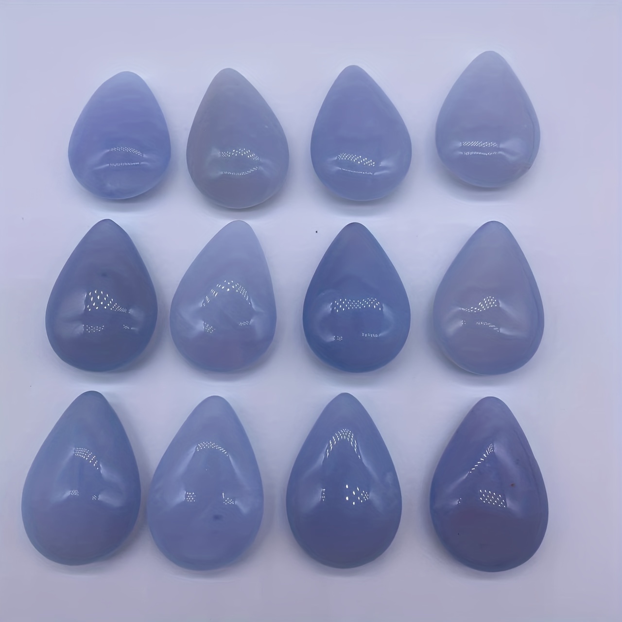 Natural Chalcedony Drop Shape Cabochon DIY Pendant Crystal