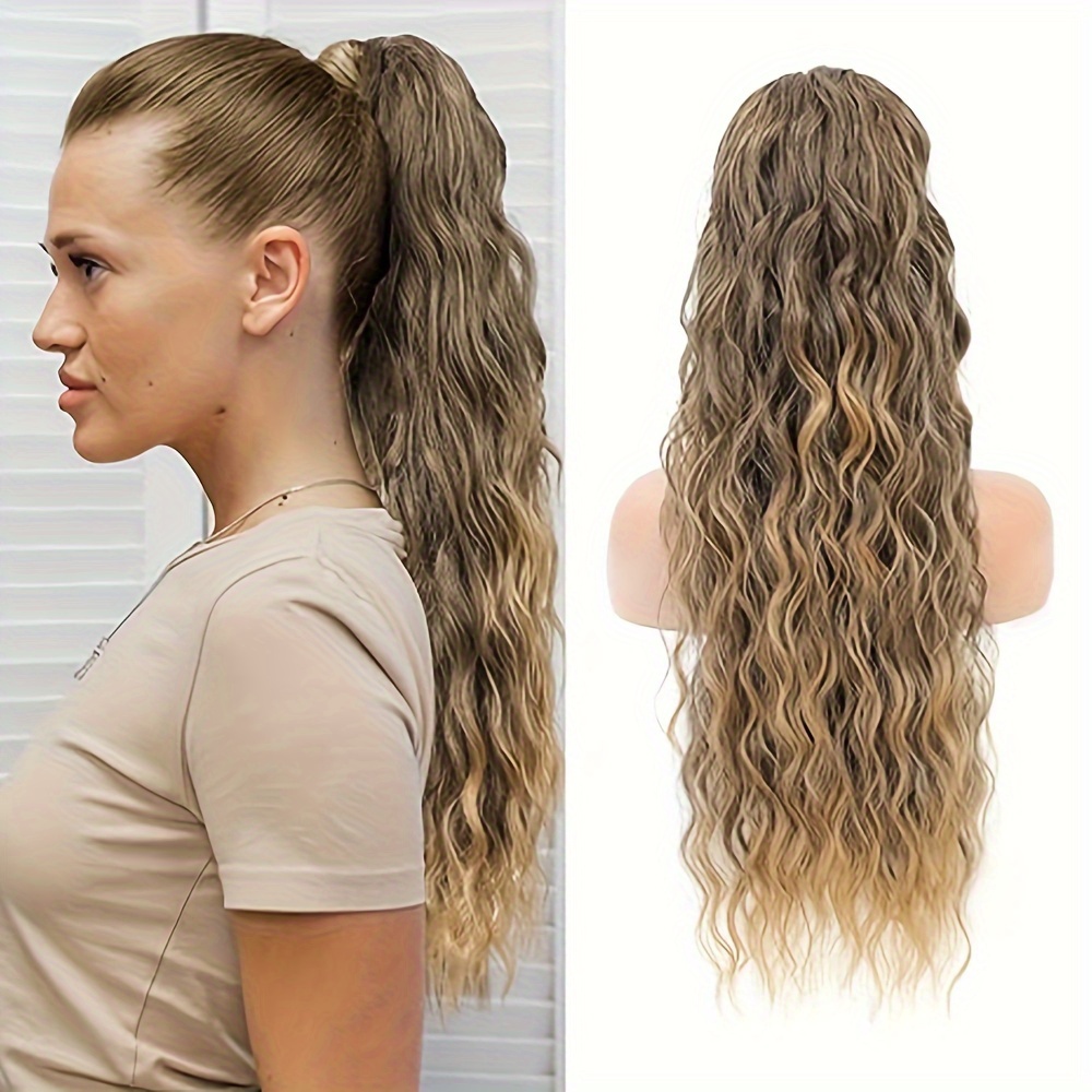 Long Curly Wavy Ponytail Extension 60 96 Cm Drawstring Hairpiece