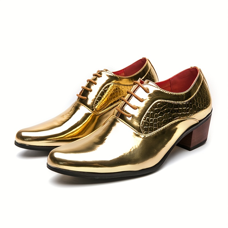 knee length dresses for ladies Men Shoe Amali Metallic Gold-035C – Men Suits Direct main image 1