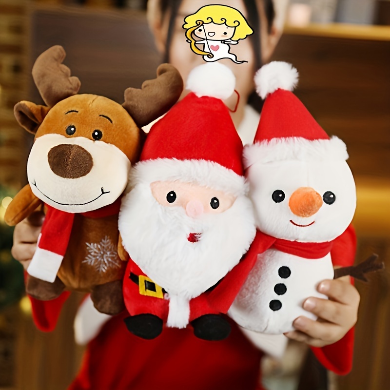 Cute Santa Claus Plush Toy Doll Christmas Snowman Home - Temu