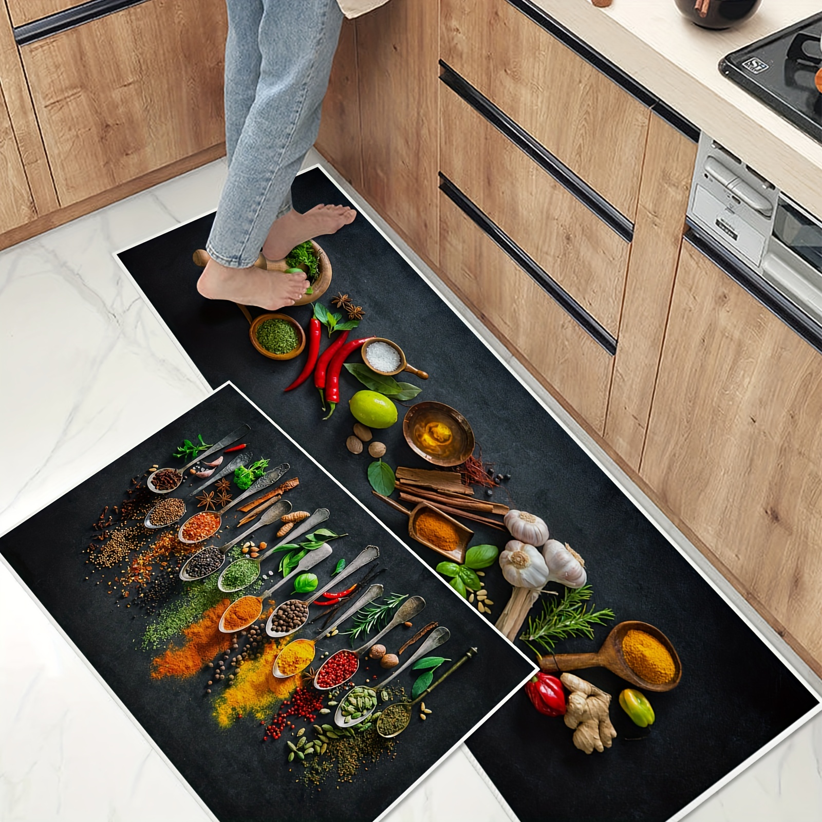 Kitchen Theme Anti Fatigue Kitchen Rugs, Vintage Absorbent Non Slip Cushioned  Rugs, Stain Resistant Waterproof Long Strip Floor Mat, Comfort Standing Mats,  Living Room Bedroom Bathroom Kitchen Sink Laundry Office Area Rugs