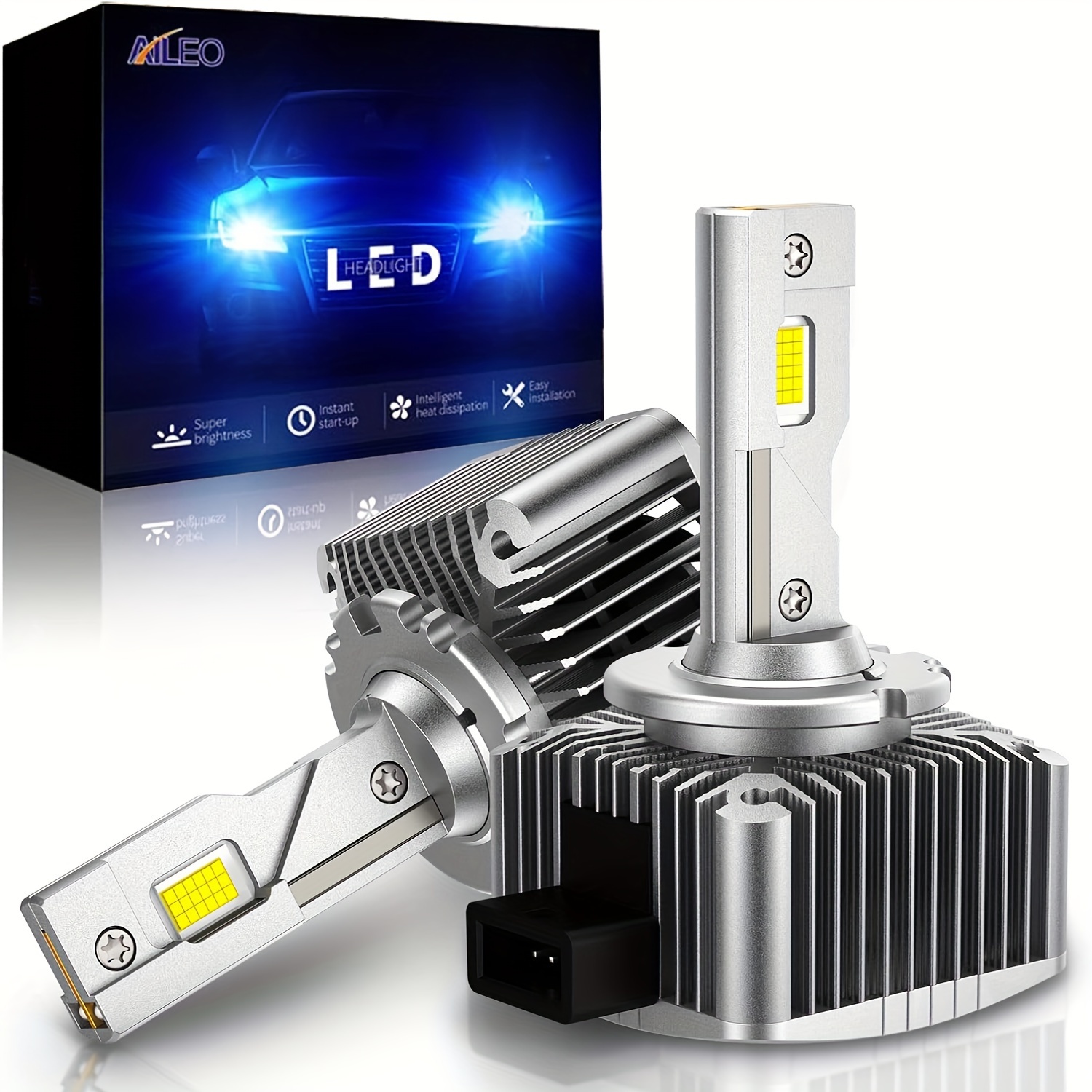 Aileo 2 Pcs D3s Led Car Headlight D2s D4s D5s D1s D1r D2r D3r D4r Hid  Replacement Xenon Bulb Turbo 40000lm High Power 6500k 100w - Car Headlight  Bulbs(led) - AliExpress